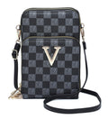 Compact Checkered Crossbody Bag