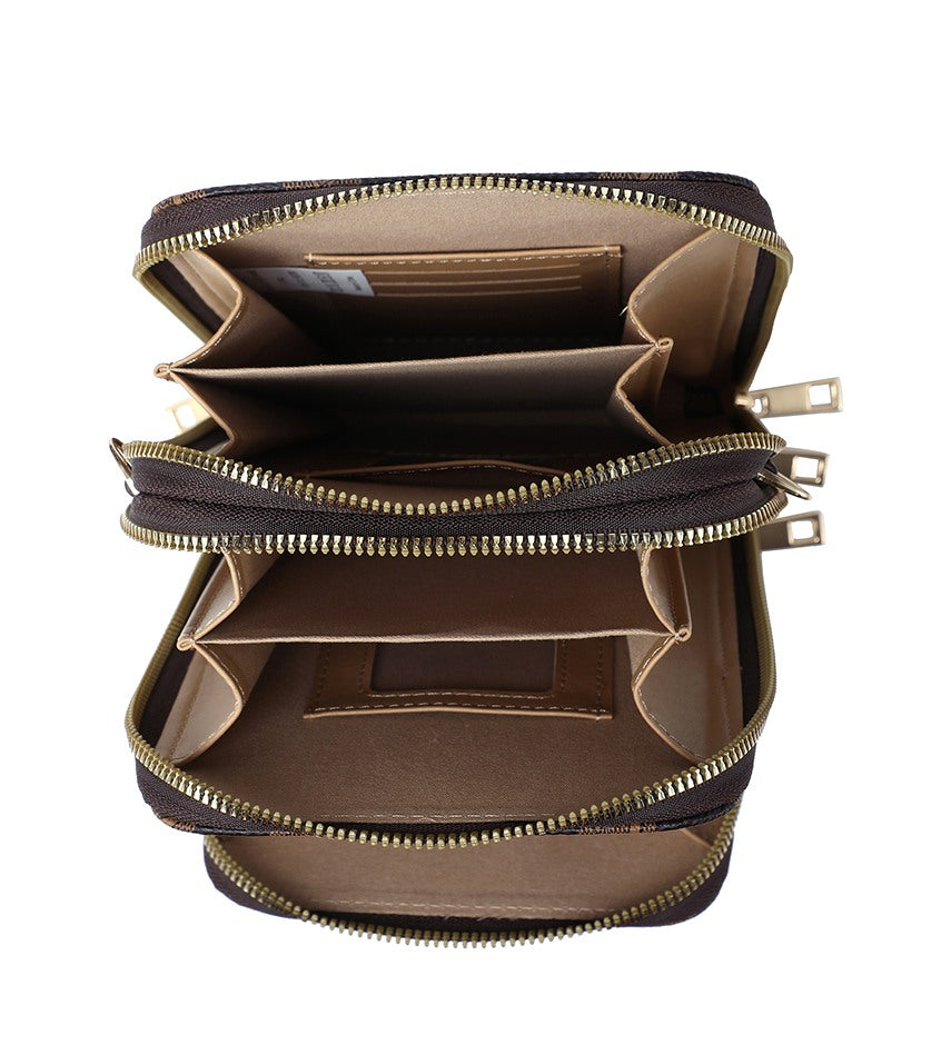 Compact Checkered Crossbody Bag