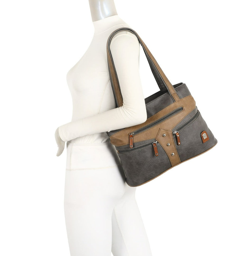 Grey Soft Shoulder Bag