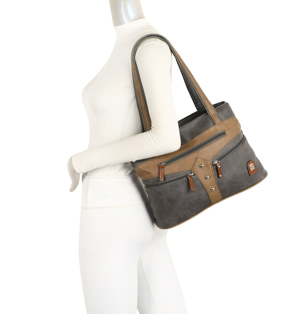 Grey Soft Shoulder Bag