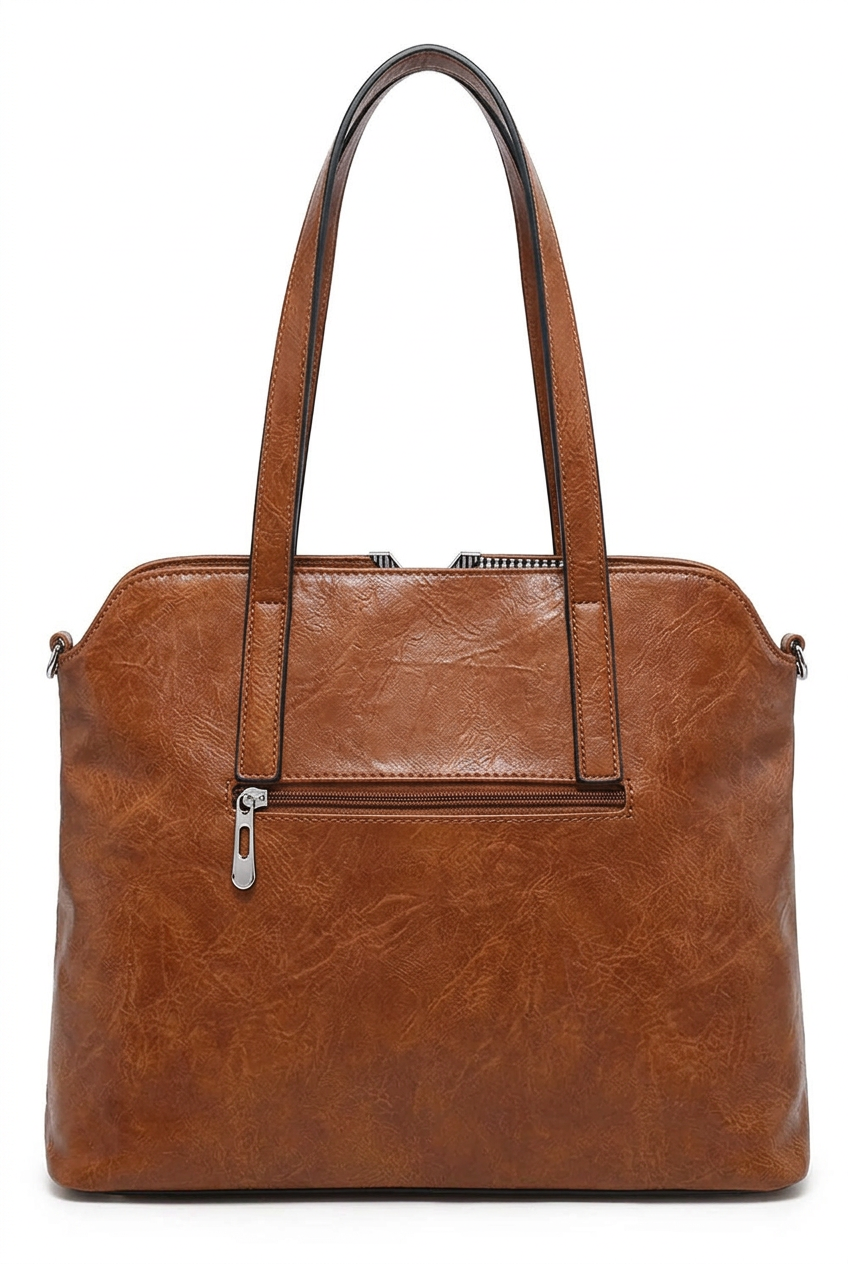 Studded V-Detail Shoulder Bag