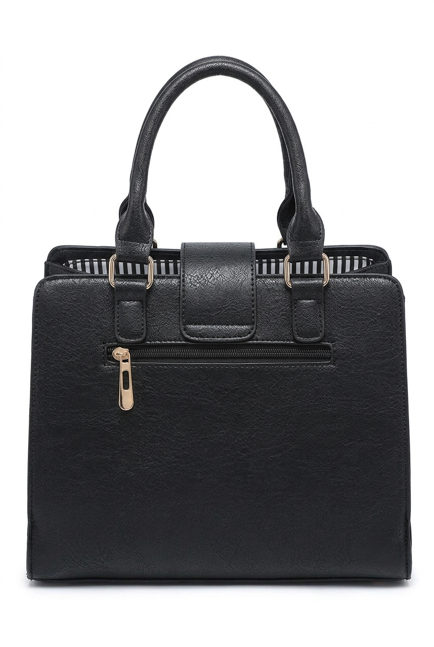 Turn-Lock Tassel Top-Handle Bag