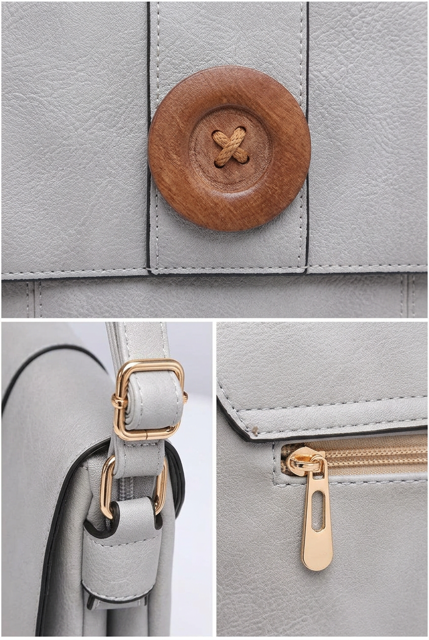 Button Detail Crossbody Bag