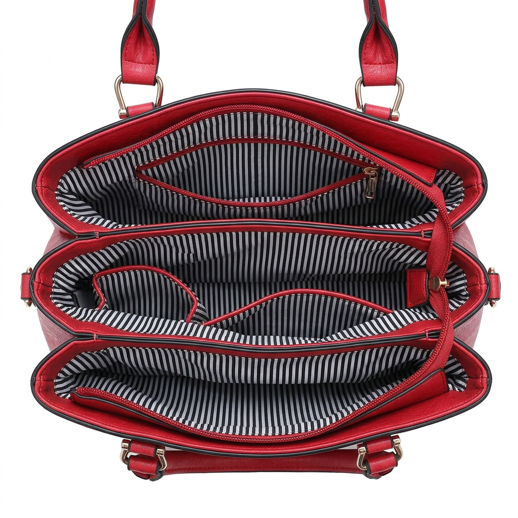 Red bag interior view