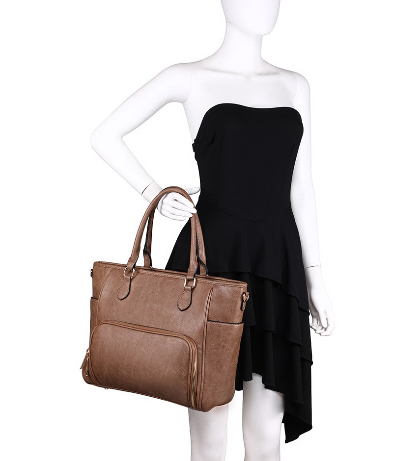 Front-Zip Travel Tote Bag