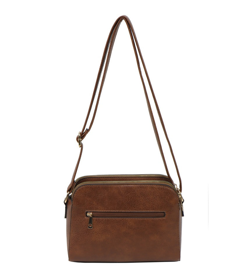 V-Detail Tassel Crossbody Bag