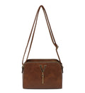 V-Detail Tassel Crossbody Bag