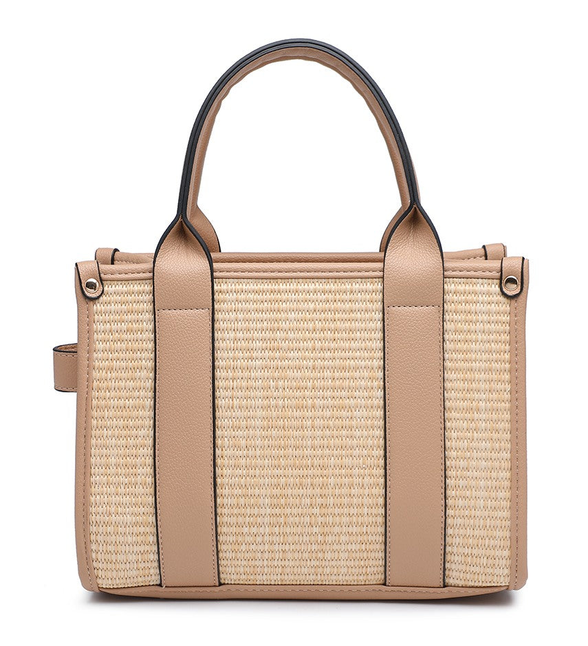 Mini Woven-Effect Tote Bag