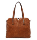 Studded V-Detail Shoulder Bag