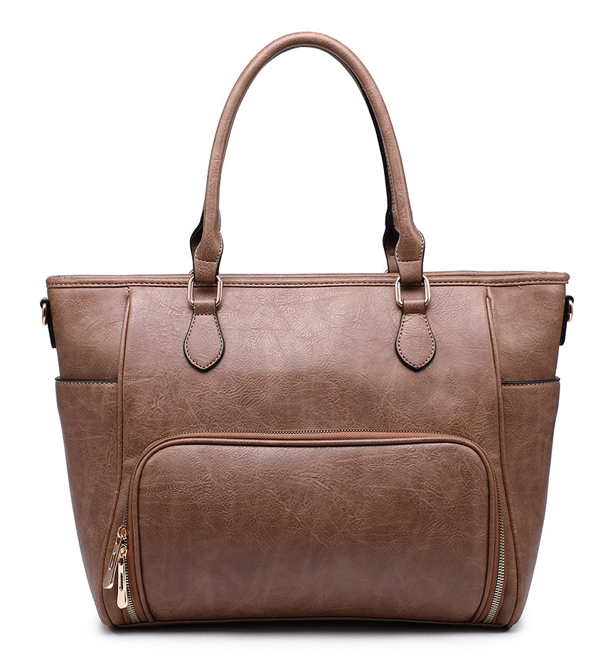 Front-Zip Travel Tote Bag