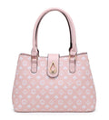 Pink Patterned Top-Handle Bag